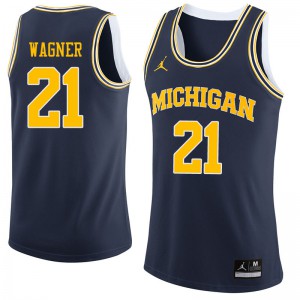 Men's Original Retro Brand Moritz Wagner Navy Michigan Wolverines Alumni  Basketball Jersey