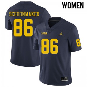 Women's University of Michigan #86 Luke Schoonmaker Navy College Jersey 696940-916